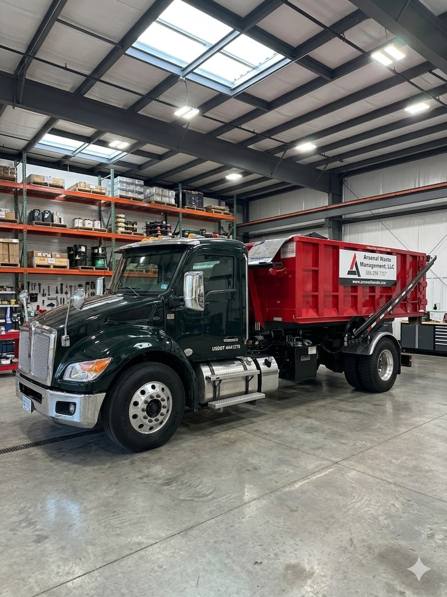 Arsenal Waste Management roll-off dumpster delivery in Merrimack County New Hampshire