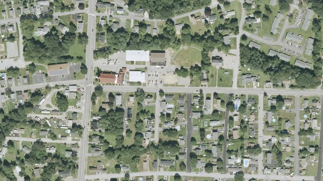 Aerial view of School Street and nearby neighborhoods in Allenstown, New Hampshire