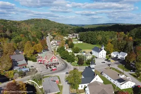 Aerial view of New Boston village, New Hampshire